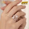 Nhẫn nữ vàng hồng Au750 đính kim cương