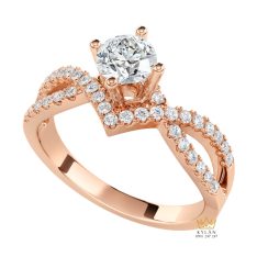 Nhẫn nữ vàng hồng Au750 đính kim cương Nhẫn nữ vàng hồng Au750 đính kim cương