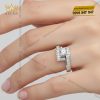 Nhẫn nữ vàng trắng Au750 đính kim cương