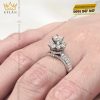 Nhẫn nữ vàng trắng Au750 đính viên chủ 5ly4