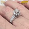 Nhẫn nữ vàng trắng Au750 đính viên chủ 5ly4