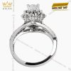 Nhẫn nữ vàng trắng Au750 đính viên chủ 5ly4