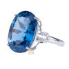 Nhẫn nữ vàng trắng Au750 đính viên chủ đá Topaz