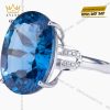 Nhẫn nữ vàng trắng Au750 đính viên chủ đá Topaz