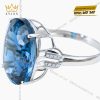Nhẫn nữ vàng trắng Au750 đính viên chủ đá Topaz