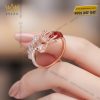 Nhẫn rồng vàng hồng Au7501 đính kim cương