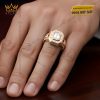 Nhẫn vàng hồng Au750 đính kim cương