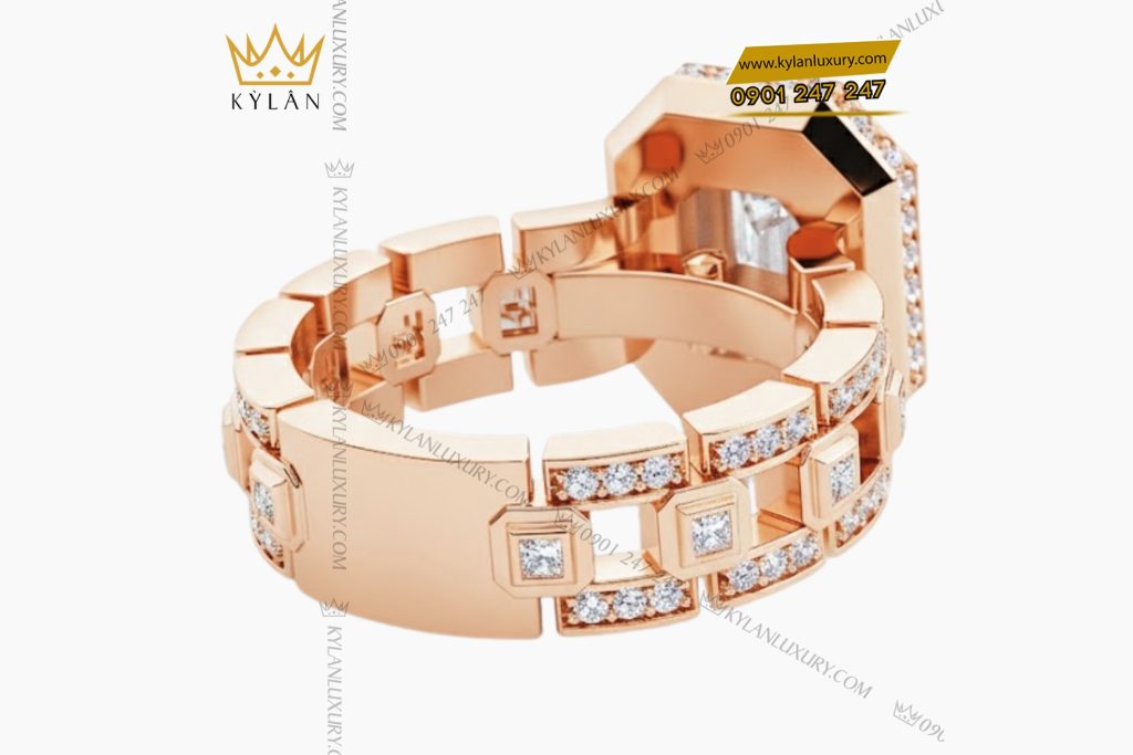 Kỳ Lân Luxury Nhan vang hong Au750 dinh kim cuong 5 Nhẫn vàng hồng Au750 đính kim cương