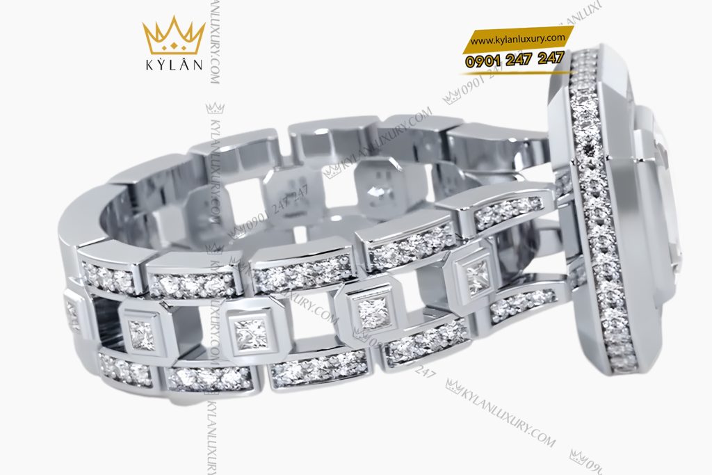 Nhẫn vàng trắng Au750 đính kim cương