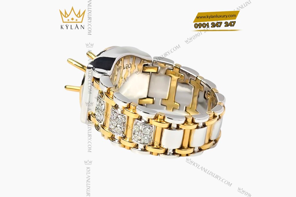 Vỏ nhẫn Rolex demi vàng vàng Au750 đính kim cương 3 Vỏ nhẫn Rolex demi vàng vàng Au750 đính kim cương