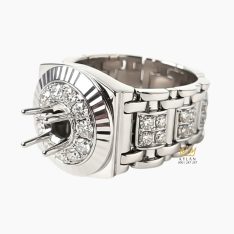 Vỏ nhẫn Rolex vàng trắng Au750 đính kim cương