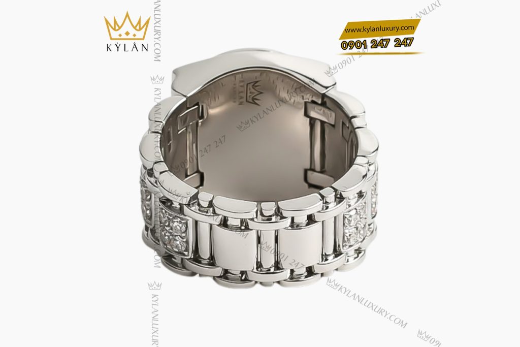 Vỏ nhẫn Rolex vàng trắng Au750 đính kim cương 12 Kỳ Lân Luxury Vo nhan Rolex vang trang Au750 dinh kim cuong 3 Vỏ nhẫn Rolex vàng trắng Au750 đính kim cương