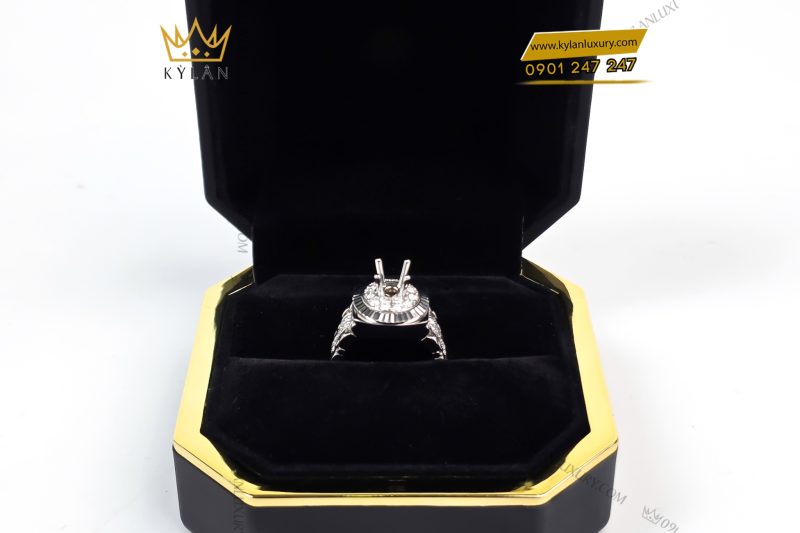 Vỏ nhẫn Rolex vàng trắng Au750 đính kim cương