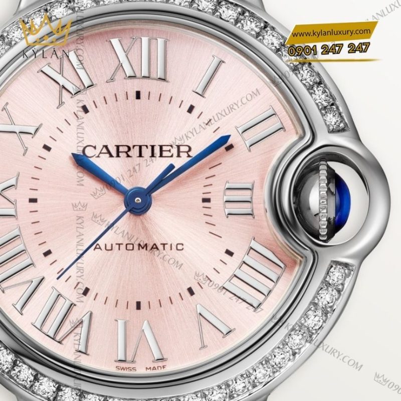 Đồng hồ Cartier Ballon Bleu hồng vành kim 33mm W4BB0037