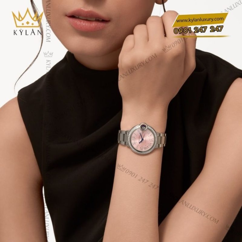 Đồng hồ Cartier Ballon Bleu hồng vành kim 33mm W4BB0037