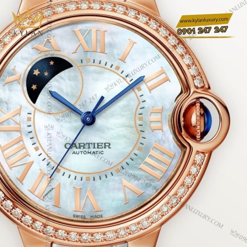 Đồng hồ Cartier Ballon Bleu vàng hồng xà cừ CRWJBB0086