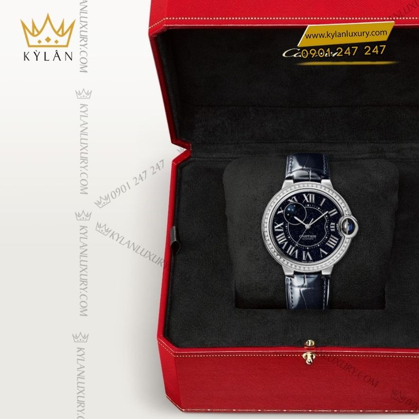 Kỳ Lân Luxury cartier ballon bleu vang trang crwjb0089 2 Đồng hồ Cartier Ballon Bleu vàng trắng Aventurine CRWJBB0089