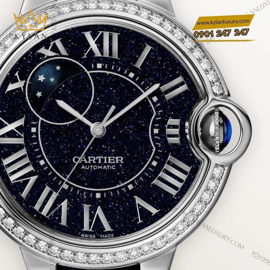 Kỳ Lân Luxury cartier ballon bleu vang trang crwjb0089 4 Đồng hồ Cartier Ballon Bleu vàng trắng Aventurine CRWJBB0089