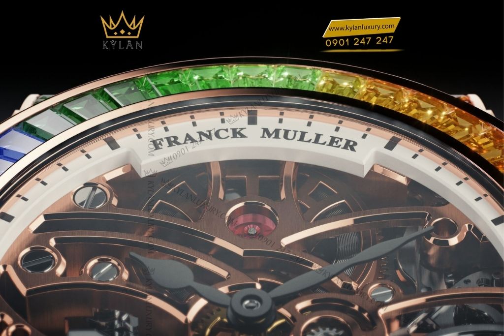 Kỳ Lân Luxury franck muller round skeleton baguette rainbow 31mm 9 Đồng hồ Franck Muller Round Skeleton Baguette Rainbow
