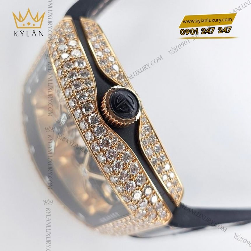 Kỳ Lân Luxury franck muller vanguard gravity skeleton tourbillon 44mm 4 Đồng hồ Franck Muller Gravity Skeleton Tourbillon kim cương 44mm