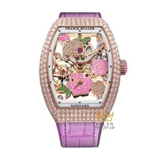 Đồng hồ Franck Muller Vanguard V32 Rose Skeleton Pink Diamond