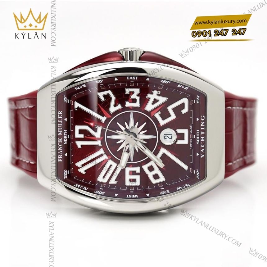 Kỳ Lân Luxury franck muller vanguard yachting red 41mm 5 Đồng hồ Franck Muller Vanguard Yachting Red 41mm