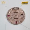 Mặt đồng hồ Rolex Day Date vàng hồng custom kim cương & Ruby
