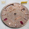 Mặt đồng hồ Rolex Day Date vàng hồng custom kim cương & Ruby