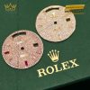 Mặt đồng hồ Rolex Day-Date vàng vàng custom kim cương