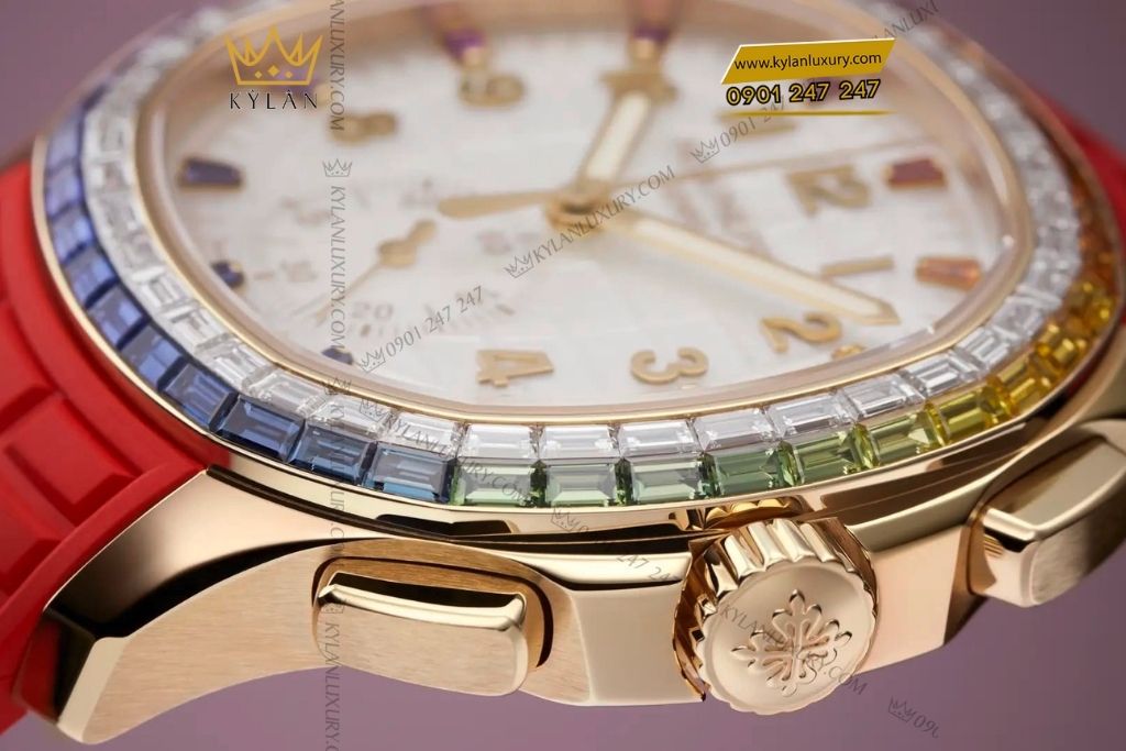 Kỳ Lân Luxury patek philippe aquanaut luce rainbow chronograph 7968 300r 001 9 Đồng hồ Patek Philippe Aquanaut Luce Rainbow Chronograph 7968/300R-001
