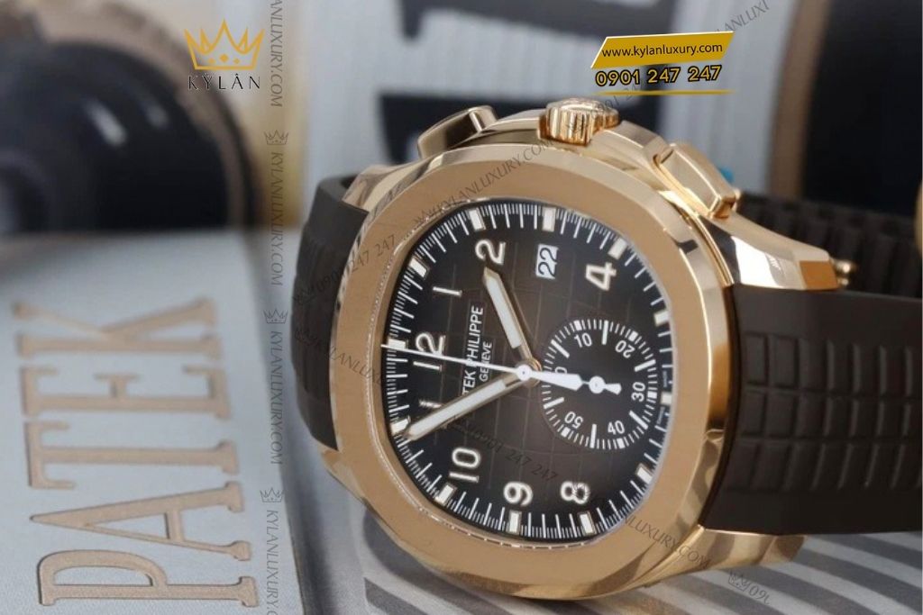 Kỳ Lân Luxury patek philippe aquanaut nau sunburst 5968r 001 3 1 Đồng hồ Patek Philippe Aquanaut vàng hồng 5968R-001