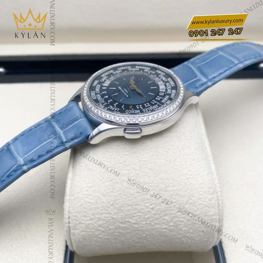 Kỳ Lân Luxury patek philippe complications world time 7130g 016 11 Đồng hồ Patek Philippe Complications mặt xanh xám vành kim 7130G-016