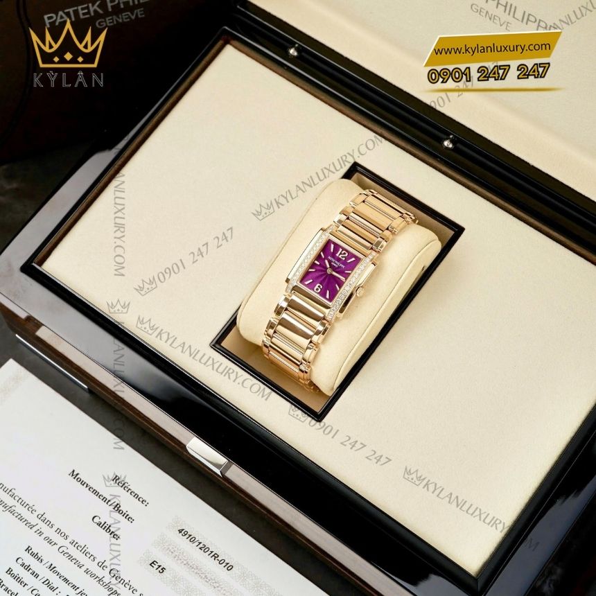 Kỳ Lân Luxury patek philippe twenty4 4910 1201r 010 10 Đồng hồ Patek Philippe Twenty4 vàng hồng tím 4910/1201R-010