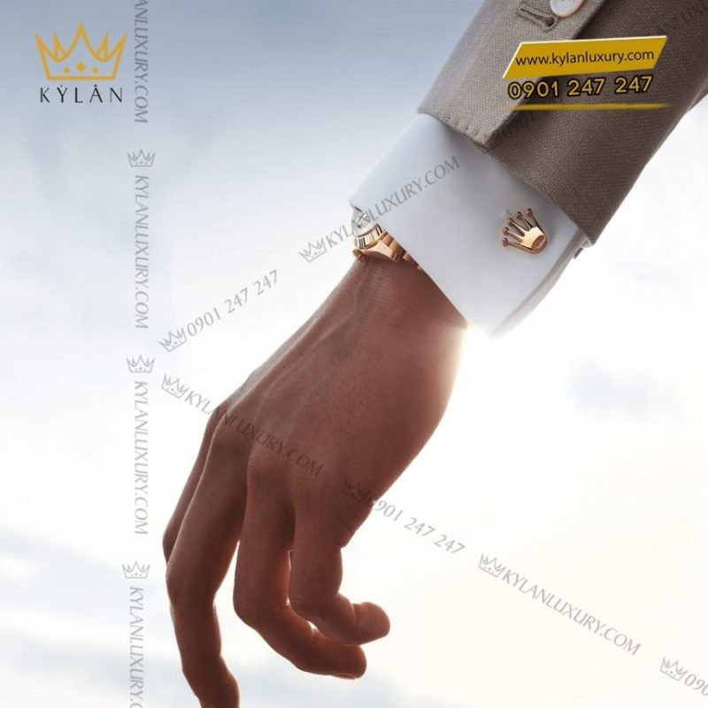 Rolex Cufflinks vàng hồng A1015