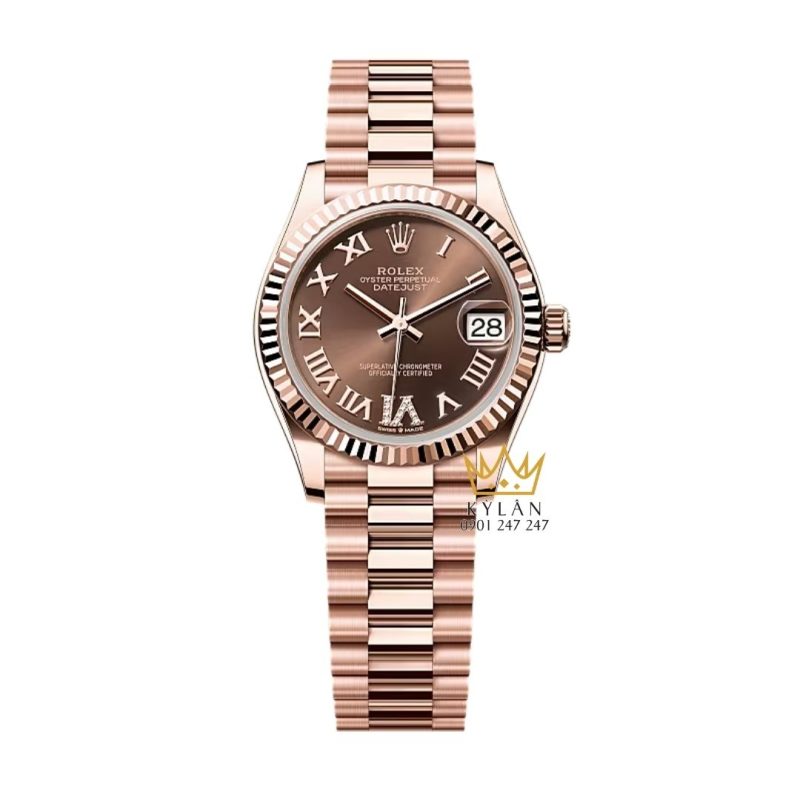 Đồng hồ Rolex Datejust 31 vàng hồng chocolate 278275-0025