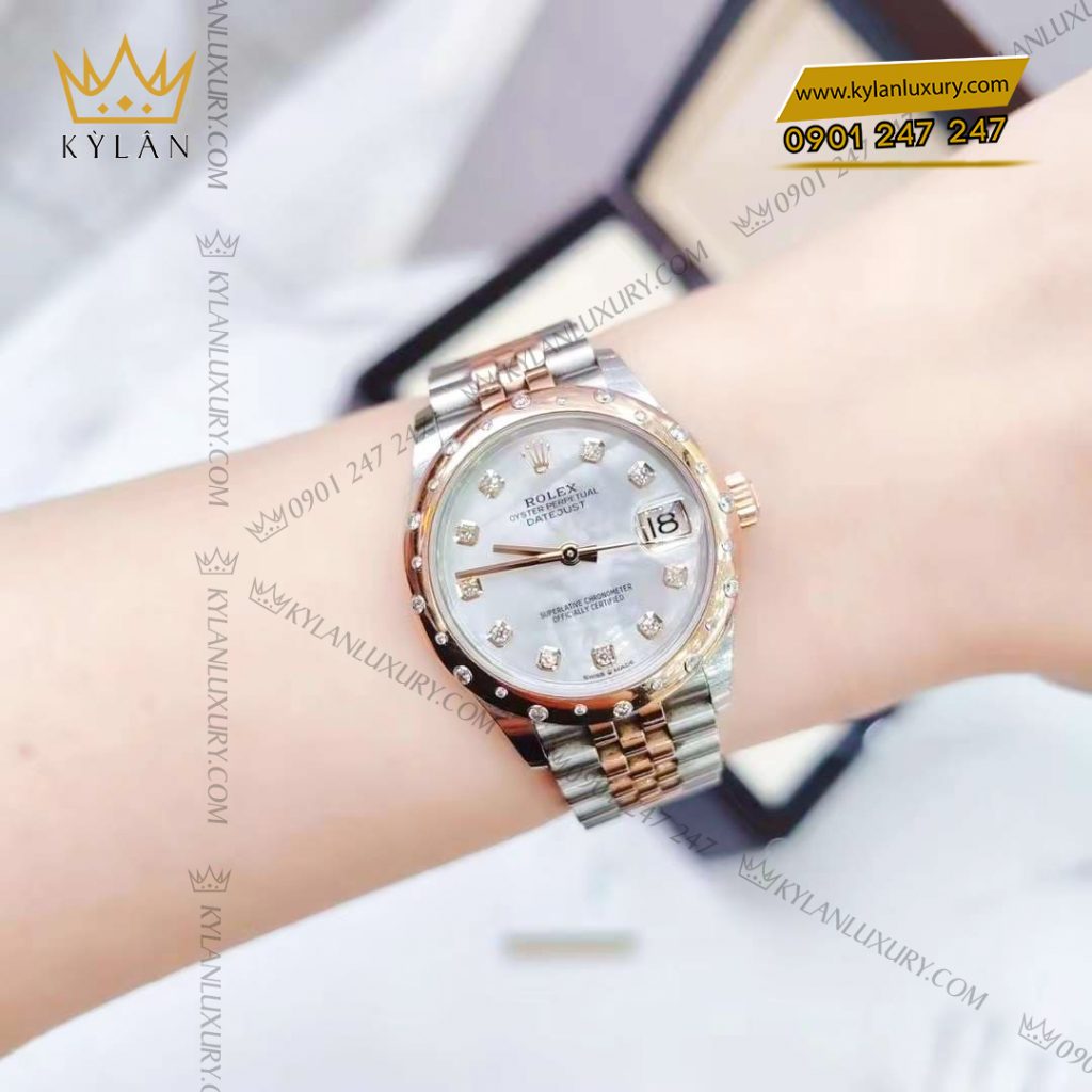 Kỳ Lân Luxury rolex datejust 31 xa cu 278341rbr 0026 2 Đồng hồ Rolex Datejust 31 vàng hồng xà cừ 278341RBR-0026