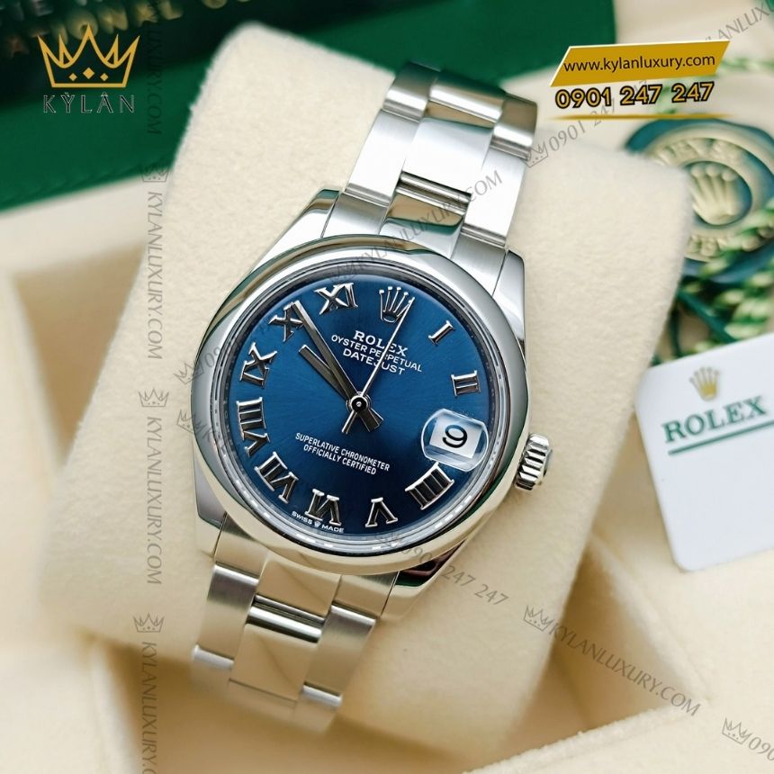 Kỳ Lân Luxury rolex datejust 31 xanh duong 278240 0017 2 Đồng hồ Rolex Datejust 31 xanh dương La Mã 278240-0017