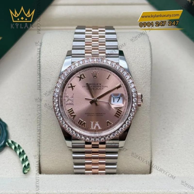 Đồng hồ Rolex Datejust 36 hồng kim cương 126281RBR-0015
