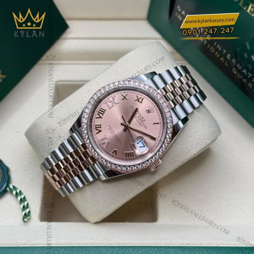 Kỳ Lân Luxury rolex datejust 36 126281rbr 0015 6 Đồng hồ Rolex Datejust 36 hồng kim cương 126281RBR-0015