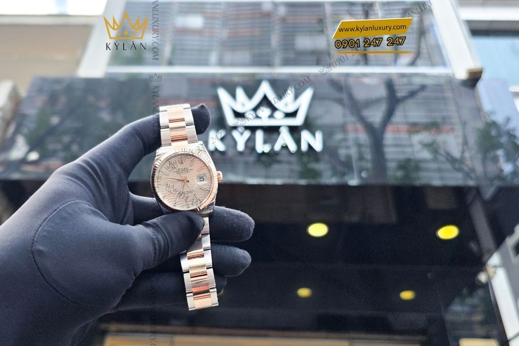 Kỳ Lân Luxury rolex datejust 36 126331 0034 10 Đồng hồ Rolex Datejust 36 mặt xếp gạch 126331-0034