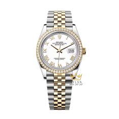 Đồng hồ Rolex Datejust 36 demi La Mã vành kim 126283RBR-0015