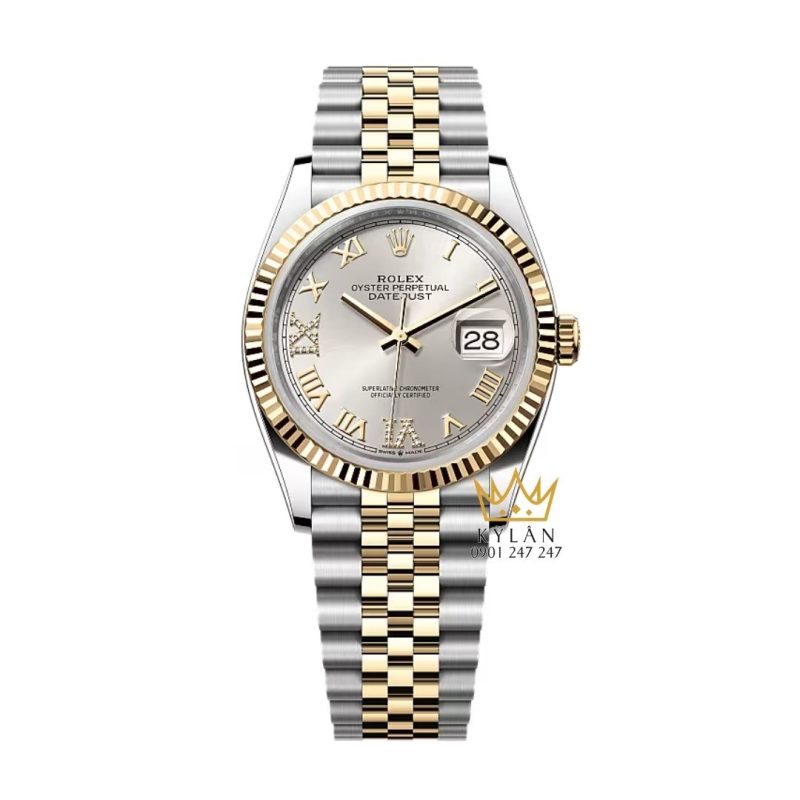 Đồng hồ Rolex Datejust 36 demi mặt số bạc 126233-0031