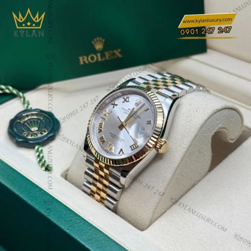 Đồng hồ Rolex Datejust 36 demi mặt số bạc 126233-0031