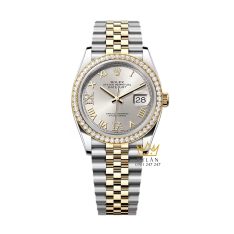 Đồng hồ Rolex Datejust 36 mặt số bạc vành kim 126283RBR-0017