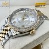 Đồng hồ Rolex Datejust 36 mặt số bạc vành kim 126283RBR-0017