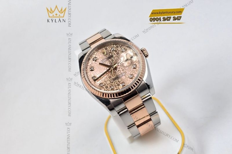 Đồng hồ Rolex Datejust 36 demi vàng hồng vi tính 126231