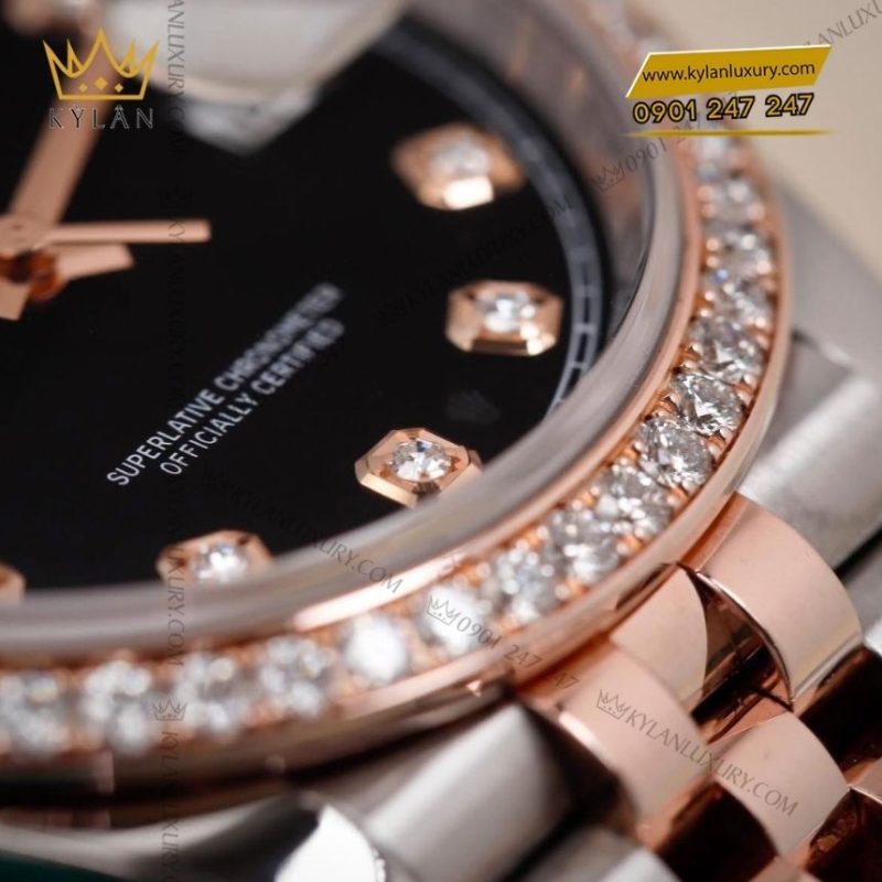 Đồng hồ Rolex Datejust 36 đen vành kim 126281RBR-0007