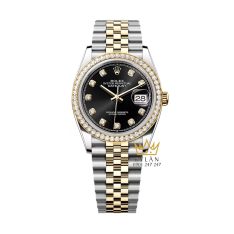 Đồng hồ Rolex Datejust 36 đen vành kim 126283RBR-0007