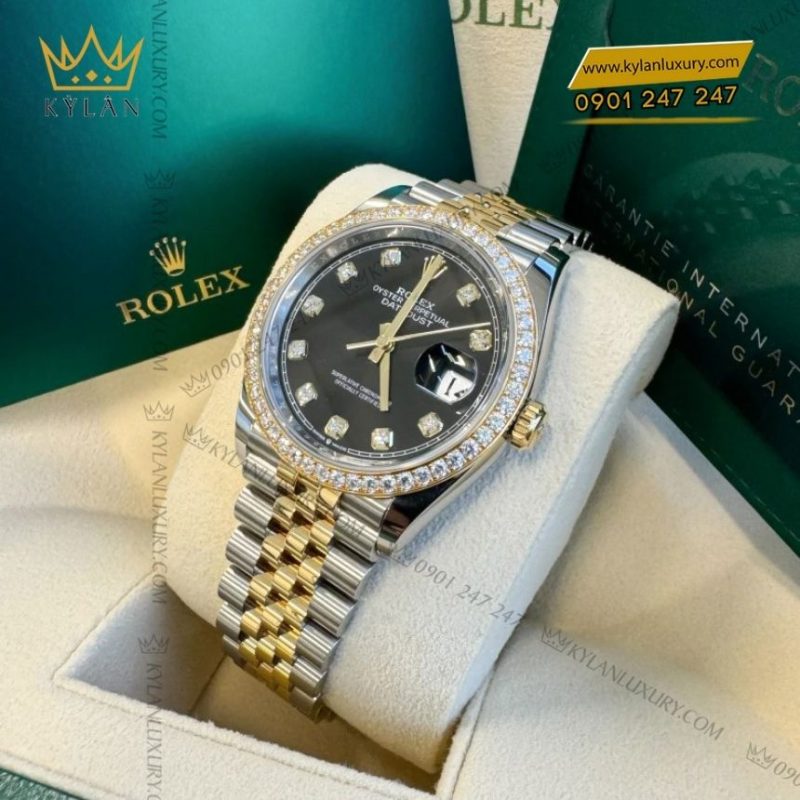 Đồng hồ Rolex Datejust 36 đen vành kim 126283RBR-0007