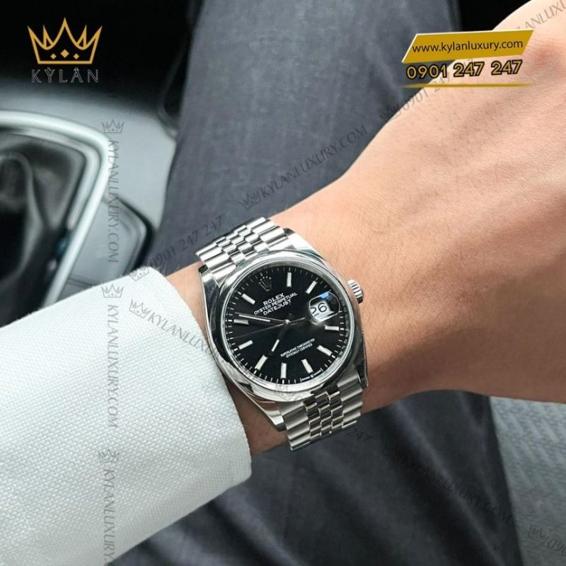 Đồng hồ Rolex Datejust 36 mặt số đen 126200-0003
